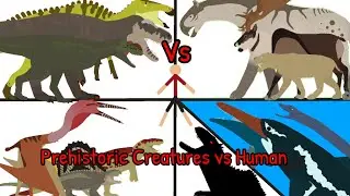 Prehistoric Creatures vs Human 2! (1000+ Subs) Collaboration with Subscribers!!! (Stick Nodes)