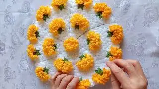 Kadife çiçeği lif modeli #kadifeçiçeği #crochet #sewing