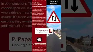 Traffic Sign: Two-way traffic crosses one-way road  #&kappa;ύ&pi;&rho;&omicron;&sigma;  #&lambda;&epsilon;&upsilon;&kappa;&omega;&sigma;ί&alpha; #drivinglessons #cuprus
