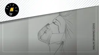 Easy Mask Girl Drawing | How To Draw A Beautiful Girl | Pencil Sketch