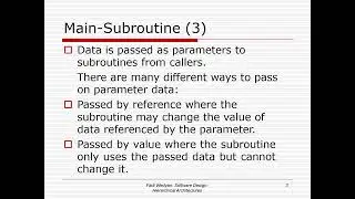 7-2 Main Subroutine Architecture