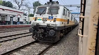 15656 HAULED BY 39044 PLW WAP7 THRASHING RAJPURA JN IN FULL SPEED.