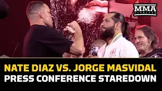 Nate Diaz vs. Jorge Masvidal Press Conference Staredown | MMA Fighting