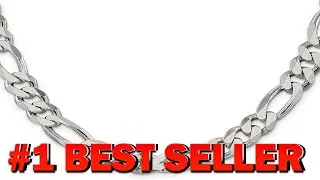 Sterling Silver 10.75mm Figaro Chain Necklace 10.8 mm x 24 inches - B089DQGWN6