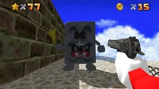 Super Mario 64 but its a First Person Shooter