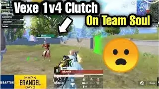 Vexe 1v4 Team Soul 🔥🔥 In BGMI launch Party day 2 || OR vs team mortal || OR Vexe 1v4 Team Soul 😱