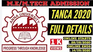 Gate/Tancet- 2020 Anna University Online counselling | Full Details | STR