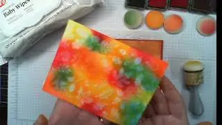 Baby Wipe and Stencil Technique