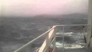Frakt Fjord On Stad in bad weather