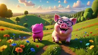 Four Happy Pigs Learn Opposites + More Nursery Rhymes & Kids Songs