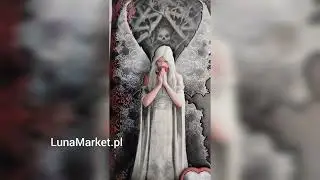 Portfel z gotyckim aniołem