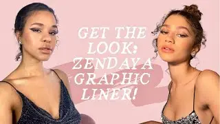 GET THE LOOK: ZENDAYA'S GRAPHIC LINER & PEACHY GLOWY SKIN!! Natasha Denona, Essence, Hourglass, etc.