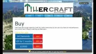 BuyCraft how to buy items over Tillercraft webpage