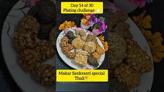 Day 14 of 30 plating challenge 🍽️| Makar sankranti special thali 🪁🧆 #cookwithshashi #cooking #thali