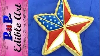 Patriotic Star Cookie. Red White and Blue Flag colors with Royal icing.