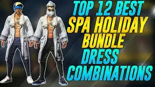 TOP 12 DRESS COMBINATIONS WITH SPA HOLIDAY BUNDLE | FF TOKEN BUNDLE | FREE COMBINATIONS 🔥&hearts;️