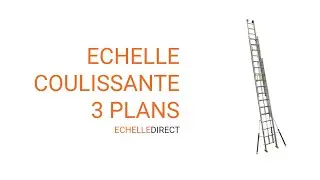 Echelle coulissante 3 plans aluminium &agrave; corde - Echelle Direct