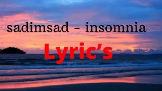 Sadimsad - Insomnia | Lyric Video