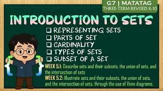 SETS: Representation, Cardinality, Types, and Subsets | Grade 7 - Quarter 2 | MATATAG [TAGALOG MATH]