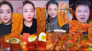 SPICY🔥🥵BRAISED PORK FRIED NOODLES EGGS, PORK BELLYS BIG BOIL OX HOOVES GARLIC SAUCE #asmr #4k #2026