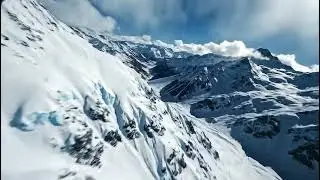 Snow Covered Winter Mountain Landscape With Cinematic View And Cold Atmosphere Video