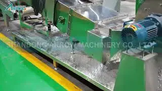 Rice machine twin screw extruder testing in Shandong Arrow factory