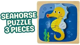 Seahorse Puzzle &ndash; 3 Pieces of Fun! Learn Sea Animals with Kids