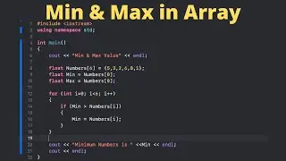 Find the Min & Max value in Array in c++ | Easiest way to find Min & Max