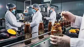 Extreme Black Mango Processing! 🥭 From Farm to Spicy Pickle (Satisfying Factory)