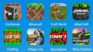Craftsman, Minecraft, Craft World Block, AtharCraft Building, Crafting and Building, Billage City