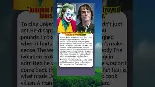 Joaquin Phoenix Almost Destroyed Himself to Become the Joker ⭐ #marvel #fypシ