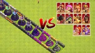 Every level wizard tower vs super troops attack experimental video