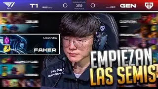 FAKER EMPIEZA LAS SEMIFINALES CON T1!! // T1 vs GEN Highlights game 1