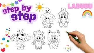 Labubu Costume Drawing Compilation &ndash; Keroppi, Minion, Stitch, Hello Kitty & Patrick Star