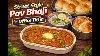 Office Tiffin Special Pav Bhaji  Recipe 😍 | Homemade Mumbai Style Bhaji | Husband Lunch Box Recipe