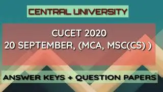 CUCET 2020,ANSWER KEY+QUESTION PAPER, 20 SEPTEMBER, DOWNLOAD, PGQP26