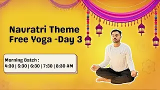 🔴 Free Live Yoga Live -  Navratri Theme Yoga Day 3 | Morning Yoga With Subhash Yogakro