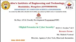 ATAL Sponsored Faculty Development Programme on Digital Forensics in Cyber Security  DAY 4