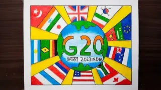 G20 India Logo Drawing / G20 Drawing / One Earth One Family One Future / G20 Poster Drawing