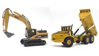 HUINA 150 dump truck excavator Wheel Loader Diecast Metal Model Construction Vehicle Toys