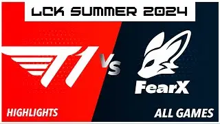 T1 vs FOX - Highlights ALL GAMES - LCK Summer 2024  - T1 vs BNK FearX