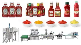 High-Speed Automatic Ketchup Tomato Sauce Filling Capping Labeling Line With Mixing Tank