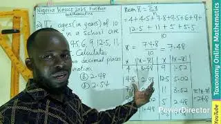 WASSCE 2025 (Nigeria) Further Mathematics | Mean Deviation (Statistics) | Question 24