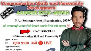 Communication Skills and Personality Development Answer keys MJPRU 2025 ba 6th sem Co curricular Ans