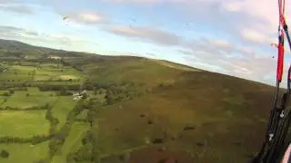 Paragliding long mynd. Practising some big ears.