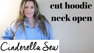 How to cut hoodie neck open - Cut slit down front of hoody so neckline is wider - Alter hoodie neck