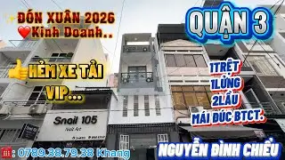 🏠Mới đẹp Quận 3 đúc 4Tầng.👍Hẻm Nhựa 8M..Vipp..✨ĐÓN XUÂN 2026.❤️Giá: 12 tỷ xTL☎️: #0789387938 Khang