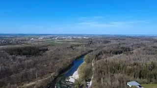 Ismaning bei M&uuml;nchen am wundersch&ouml;nen Isarradweg von oben @TM_Skylight