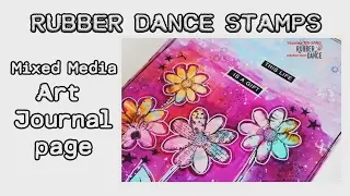 (112) Art Journal Page I DT RUBBER DANCE STAMPS