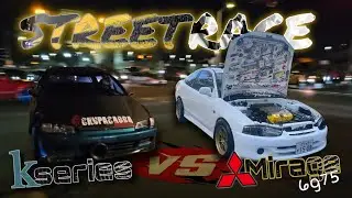 kseries с закисью азота, например, хэтчбек против 3,8 л V6 Mitsubishi Mirage на гоночном топливе ...